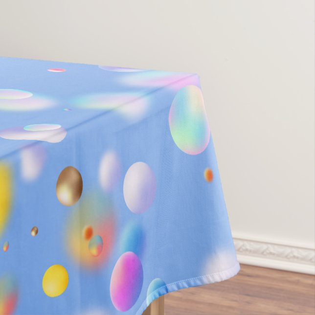 Toalha De Mesa Padrão de Bolas Flutuantes 3D. Sem BG (Posição Original)