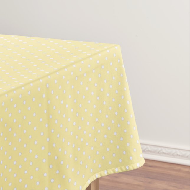 Toalha De Mesa Padrão de Bolinhas Amarelo Pastel (Posição Original)