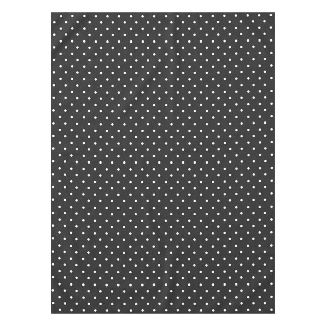 Toalha De Mesa Padrão de bolinhas preto e branco contínuo (Frente)