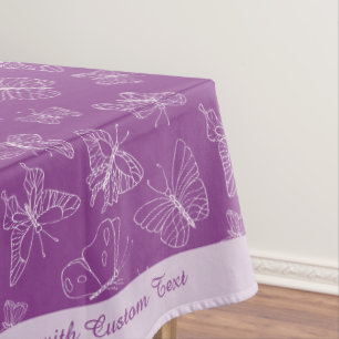 Toalha De Mesa Padrão de borboleta branca legante Personalização 