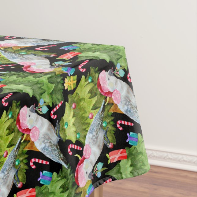 Toalha De Mesa Padrão de Cacatua de Natal de Verão (Posição Original)