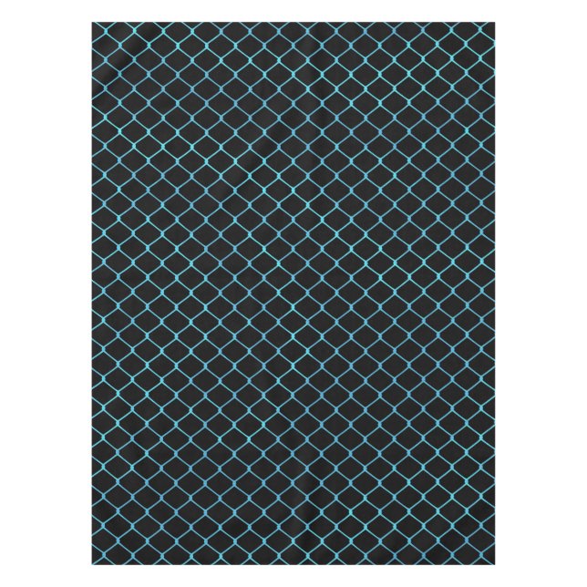 Toalha De Mesa Padrão de Cadeia de Cerca Azul Teal Moderno Elegan (Frente)