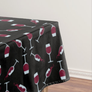 Toalha De Mesa Padrão de Cálice de Vinho Tinto