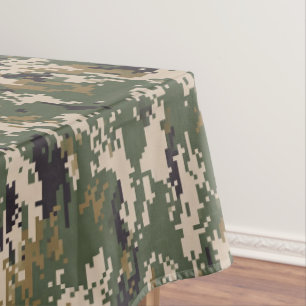 Toalha De Mesa Padrão de Camuflagem Digital Verde