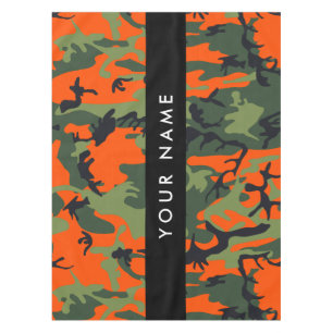 Toalha De Mesa Padrão de Camuflagem Laranja, Seu nome, Personaliz