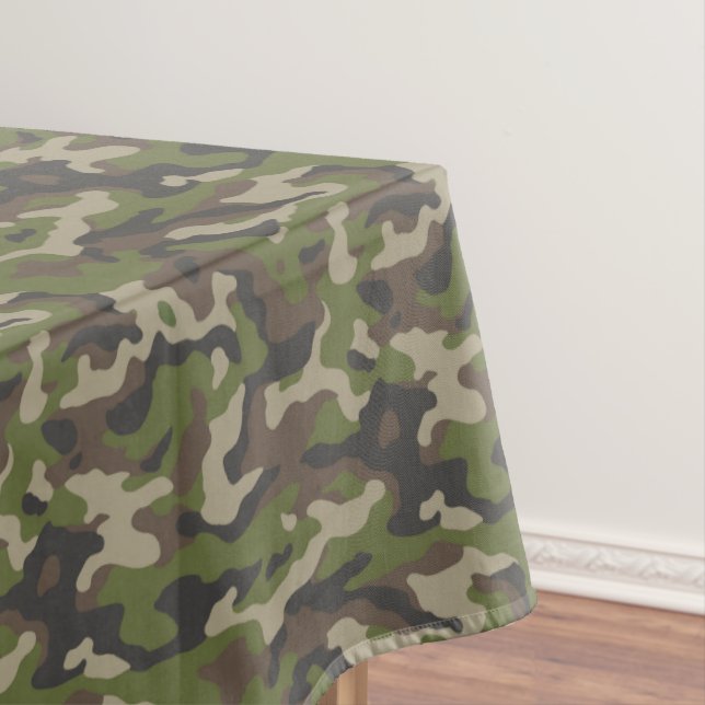 Toalha De Mesa Padrão de Camuflagem Verde (Posição Original)