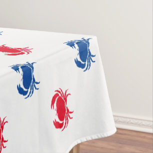 Toalha De Mesa Padrão de caranguejo vermelho patriótico