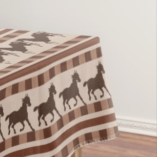 Toalha De Mesa Padrão de Cavalo Galopante Rústico