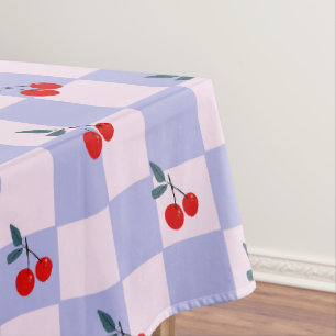 Toalha De Mesa Padrão de Cereja Vermelha Doce