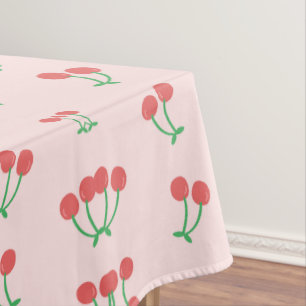 Toalha De Mesa Padrão de Cereja Vermelha Doce