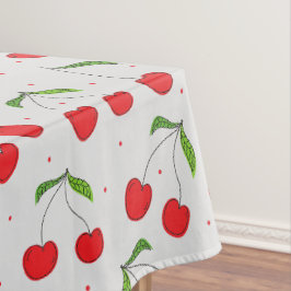 Toalha De Mesa Padrão de Cereja Vermelha Doce
