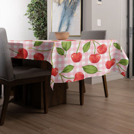 Toalha De Mesa Padrão de Cereja Vermelha Doce