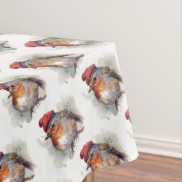 Toalha De Mesa Padrão de Chapéu Vermelho de Pintura em Aquarela d