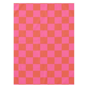 Toalha De Mesa Padrão de Checkboard verificado em rosa e laranja 
