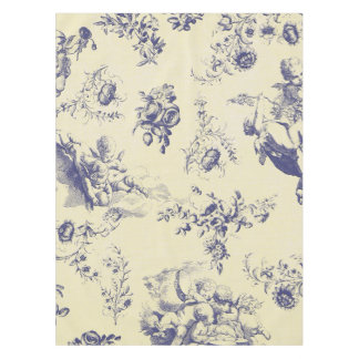 Toalha De Mesa Padrão de Cherub do País Francês do Toile Azul