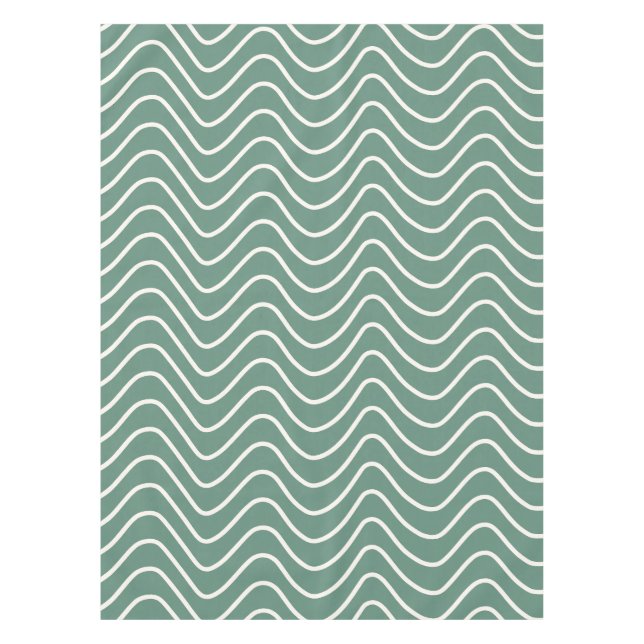 Toalha De Mesa Padrão de Chevron Verde Tropical Zigzag Mínimo (Frente)