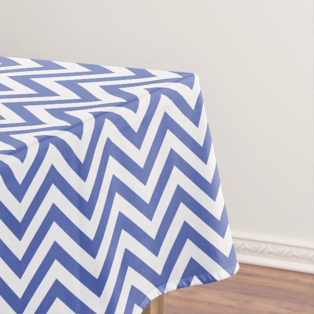 Toalha De Mesa Padrão de Chevrons Azuis Elegante (Posição Original)
