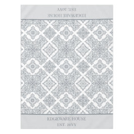 Toalha De Mesa Padrão de Cinzas personalizadas e Azulejos brancos