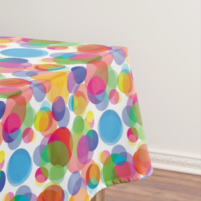 Toalha De Mesa Padrão de Círculo Colorido (Posição Original)