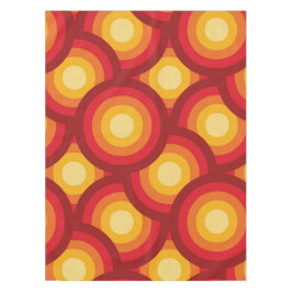 Toalha De Mesa Padrão de círculos laranja amarelo vermelho retrô