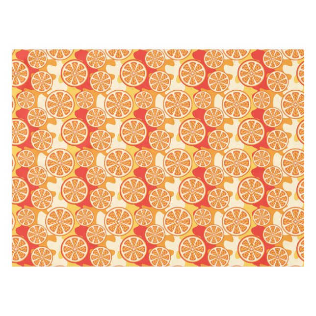 Toalha De Mesa Padrão de Citrus Laranja Retroativos (Frente (Horizontal))