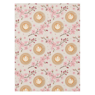 Toalha De Mesa Padrão de Cobertura de Café Flor de Cerejeira (7)