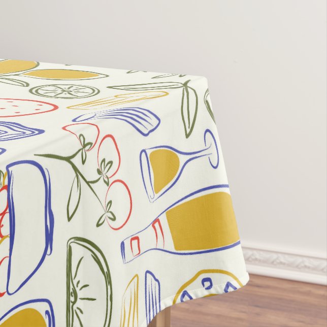 Toalha De Mesa Padrão de Comida Italiana  (Posição Original)