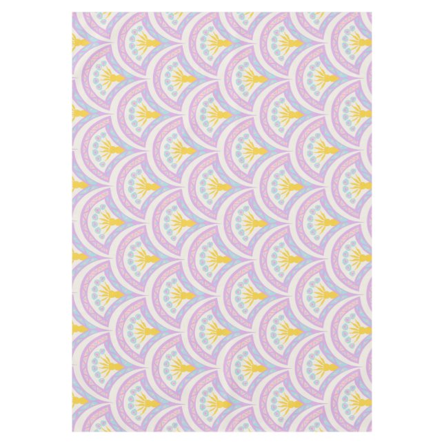 Toalha De Mesa padrão de concha em cores pastel (Frente)