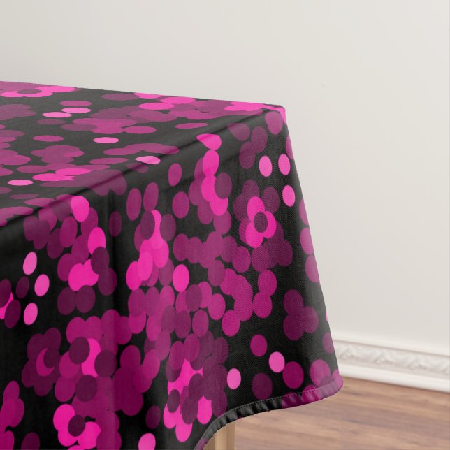 Toalha De Mesa Padrão de confete de bolinhas rosa e burgundy (Posição Original)