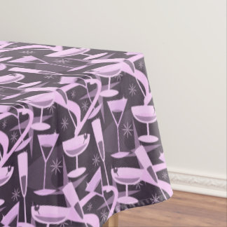 Toalha De Mesa Padrão de Coquetel Martini Retro Atômico dos Anos 