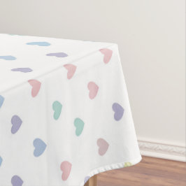 Toalha De Mesa Padrão de Coração em Pastel Suave Minimalista