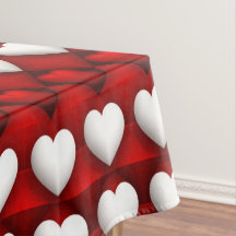 Padrão de Coração Vermelho e Branco