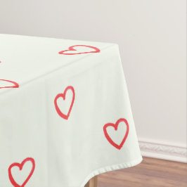Toalha De Mesa Padrão de Coração Vermelho, Fofo, Amor