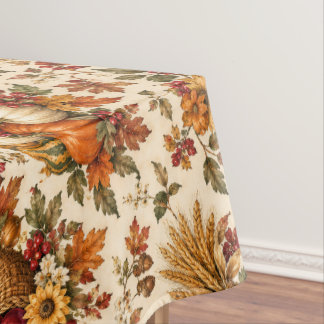 Toalha De Mesa Padrão de Cornucópia de Colheita de Outono Vintage