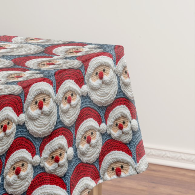 Toalha De Mesa Padrão de crochê do Papai Noel (Posição Original)