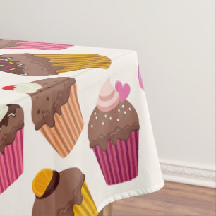 Toalha De Mesa Padrão de Cupcake, Padrão de Muffin, Chocolate, Co