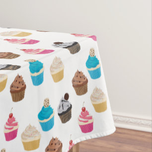 Toalha De Mesa Padrão de Cupcakes Cute Coloridos