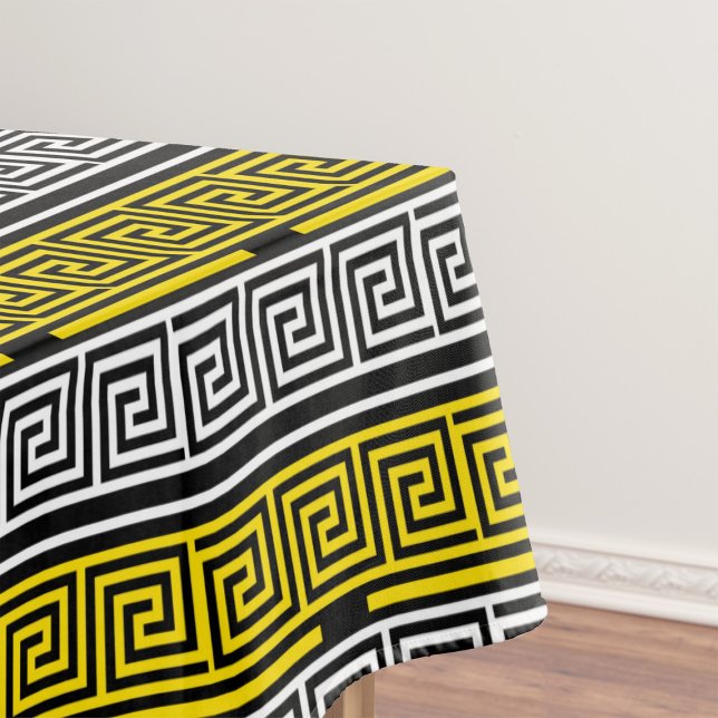 Toalha De Mesa Padrão de design de frete de chave grega branca am (Criador carregado)