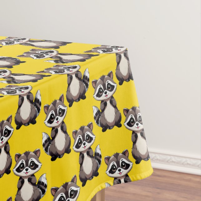 Toalha De Mesa Padrão de Design de Guaxinim Amarelo (Posição Original)