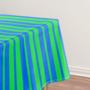 Toalha De Mesa Padrão de Design de Listras Elegantes Azul Verde