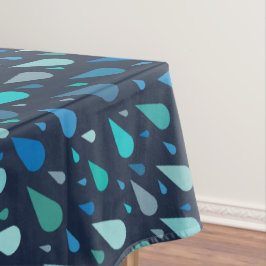 Toalha De Mesa Padrão de dia chuvoso com gotas de chuva azuis