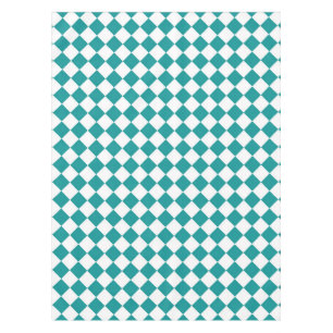 Toalha De Mesa Padrão de Diamante do Verificador Branco Teal