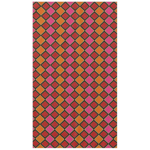 Toalha De Mesa Padrão de Diamante Harlequim Vibrante em Vermelho,