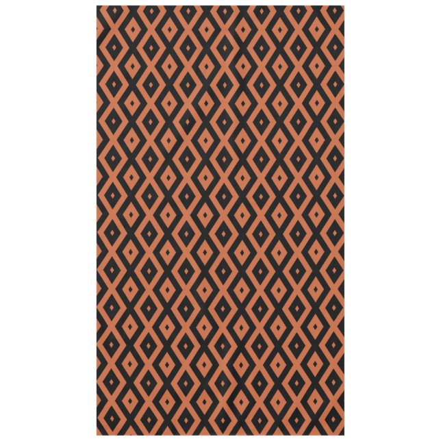 Toalha De Mesa Padrão de diamante laranja e preto (Frente)