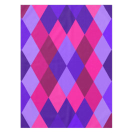 Toalha De Mesa Padrão de Diamante Mosaico Rosa e Roxo