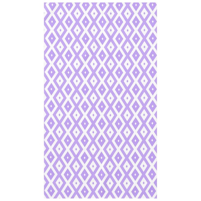 Toalha De Mesa Padrão de diamante roxo e branco (Frente)