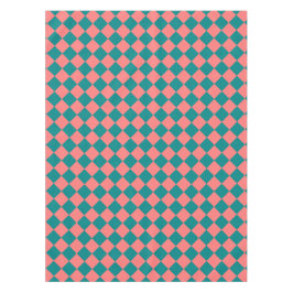Toalha De Mesa Padrão de Diamante Xadrez Ciano Rosa