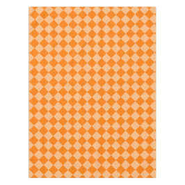 Toalha De Mesa Padrão de Diamante Xadrez Laranja