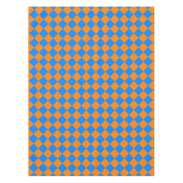 Toalha De Mesa Padrão de Diamante Xadrez Laranja Azul