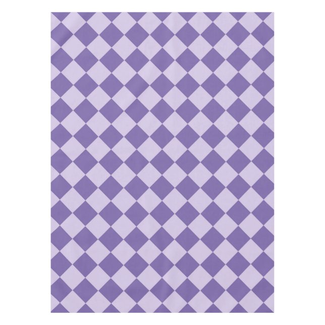 Toalha De Mesa Padrão de Diamante Xadrez Roxo (Frente)
